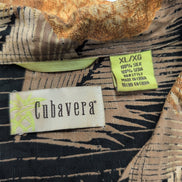 Chemise Hawaïenne Cubavera Taille XL Noire Ananas 100% Soie Manches courtes