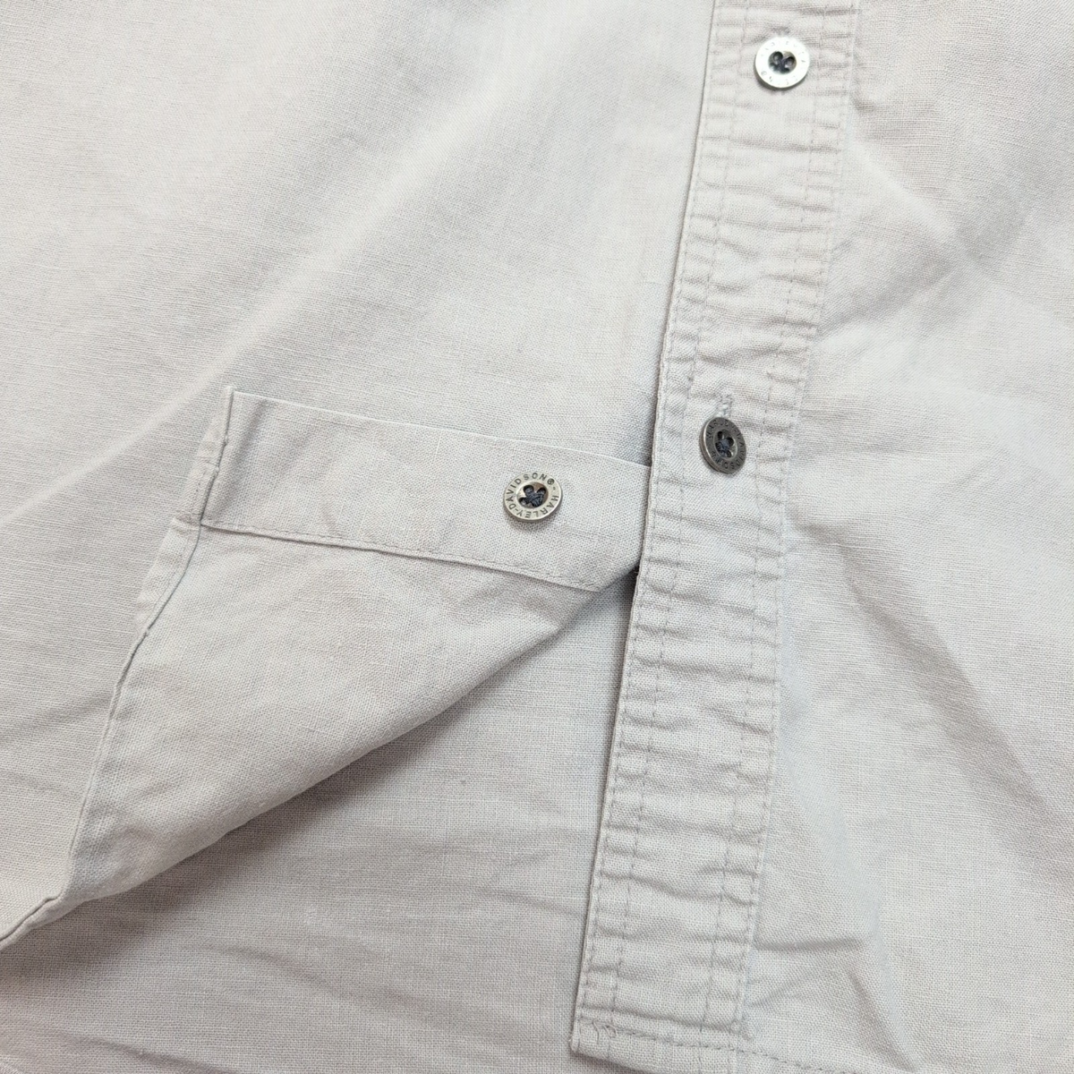 Chemise Harley-Davidson 2XL Sans Manches Gris Brodé Aigle Dos Lin Coton