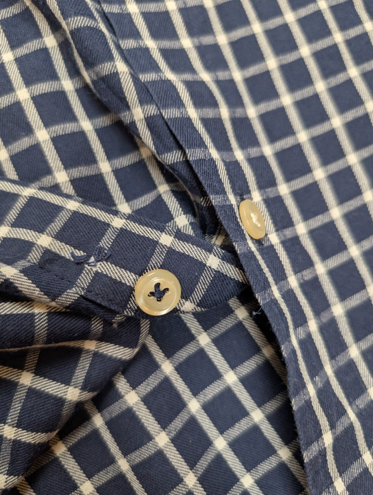 👕 CHEMISE CHAPS EASY CARE TWILL XL (TG) CARREAUX BLEU MARINE 60% COTON