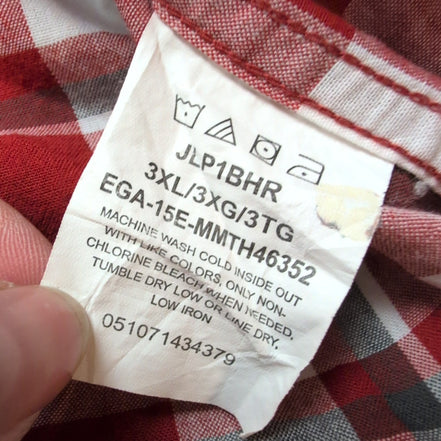 Chemise Wrangler Rouge et Blanche à Carreaux 100% Coton Taille 3XL
