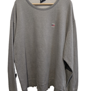 Sweat Polo Jeans Ralph Lauren XL gris logo drapeau USA brodé col rond