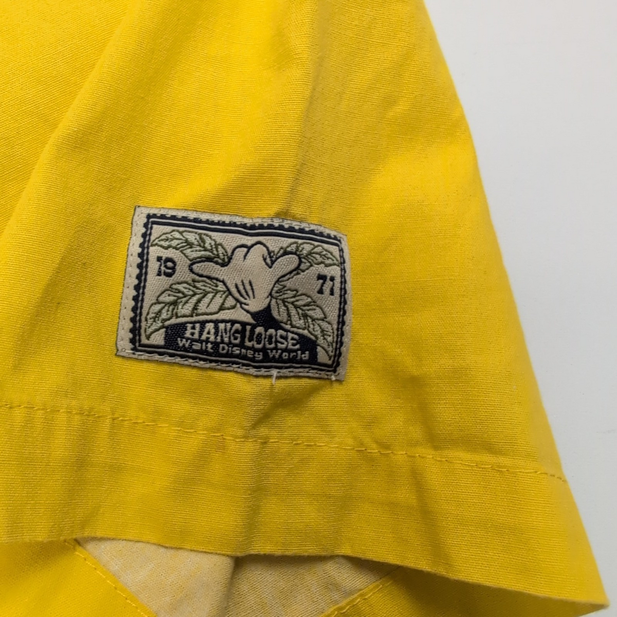 Chemise Hawaïenne Walt Disney World M Mickey 100% Coton Jaune Orange