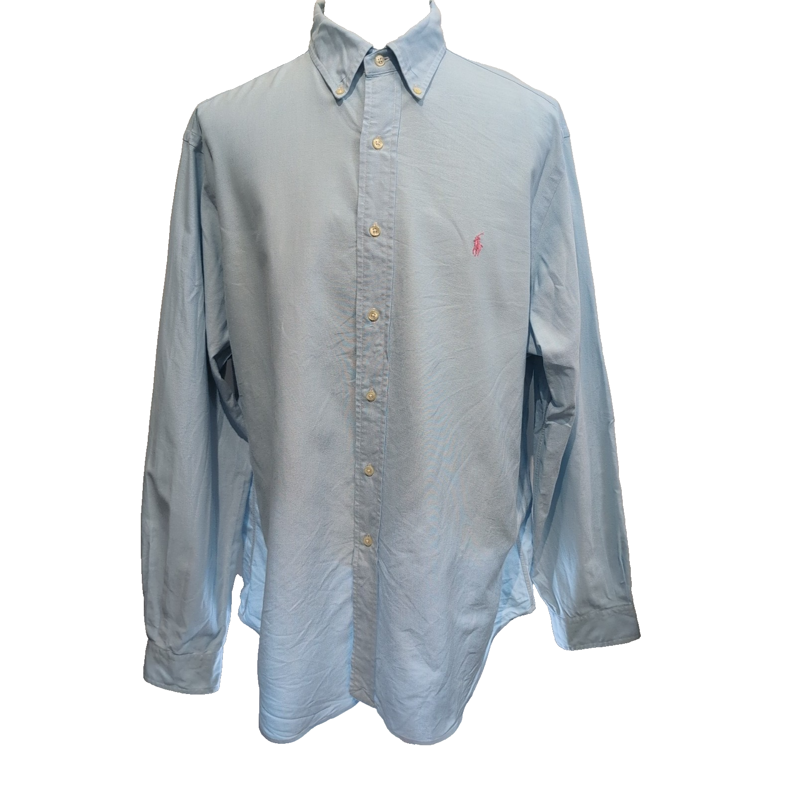 Chemise Ralph Lauren Taille XXL Classic Fit Bleu Ciel Oxford Logo Rose Hong Kong