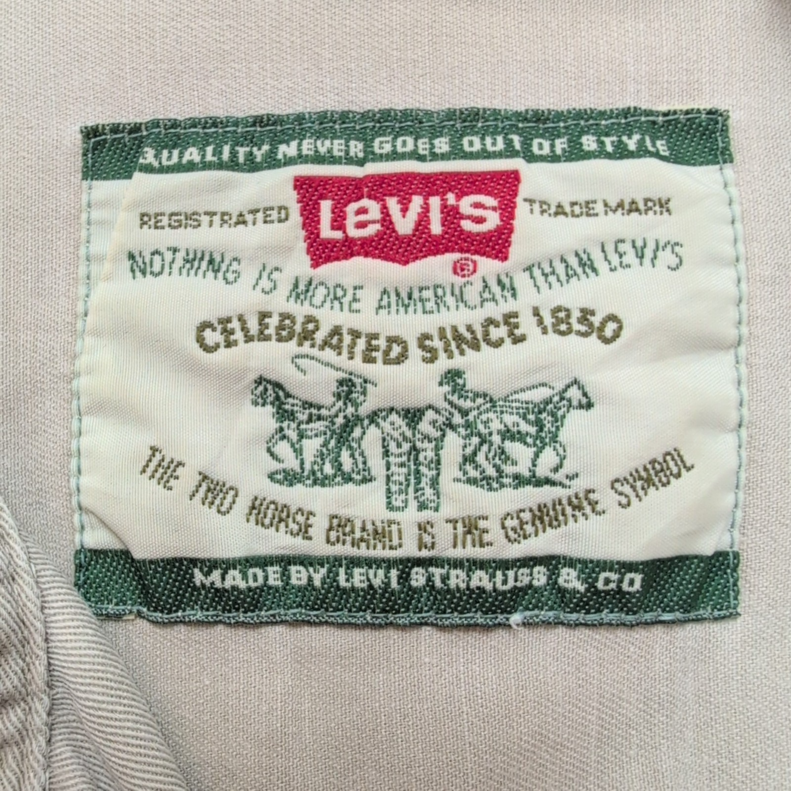Chemise Levis Vintage Workwear Crème L 100% Coton 2 Poches