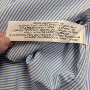 Chemise Massimo Dutti Easy Iron bleu rayures manches longues M L