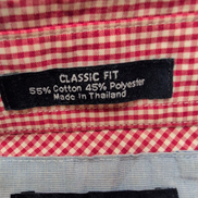 Chemise Chaps Rouge à Petits Carreaux 100% Coton Manches Longues - Taille L/XL