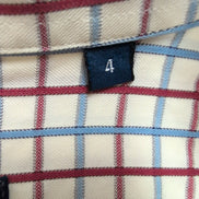 Chemise BURBERRY Taille 4 L Bleu Blanc Rouge Carreaux 100% Coton Logo Bleu