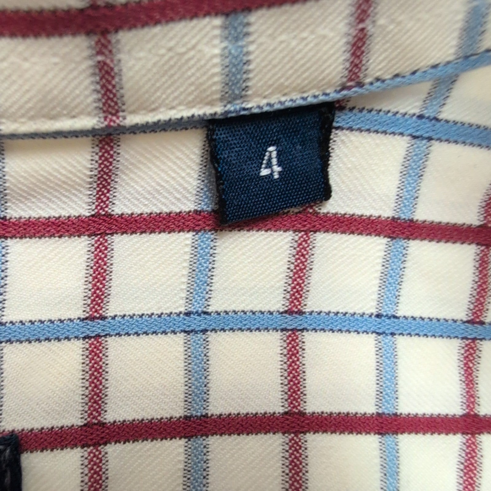 Chemise BURBERRY Taille 4 L Bleu Blanc Rouge Carreaux 100% Coton Logo Bleu