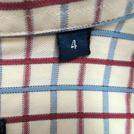 Chemise BURBERRY Taille 4 L Bleu Blanc Rouge Carreaux 100% Coton Logo Bleu