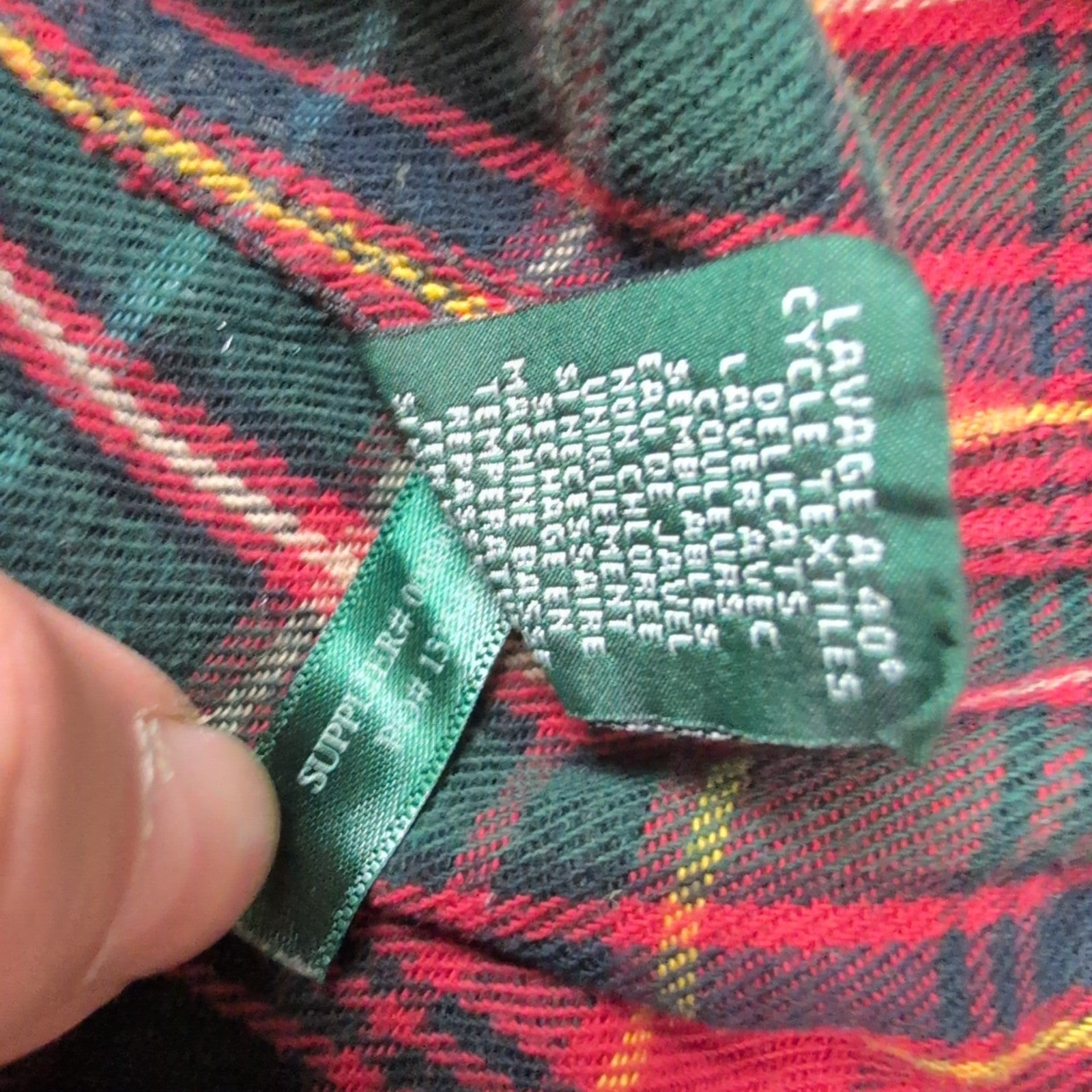 Chemise femme Ralph Lauren (Lauren) flanelle XL rouge vert carreaux