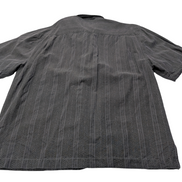 Chemise hawaïenne soie Boundary Bay gris foncé à rayures taille XL