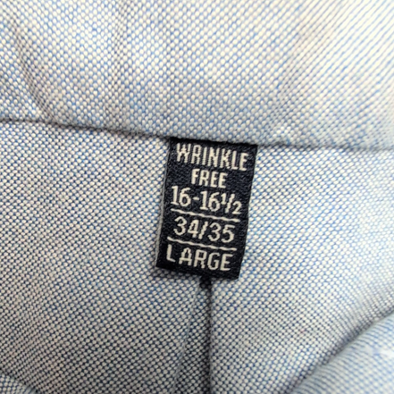 Chemise Chaps Oxford Bleu Clair Coton Manches Longues Taille L