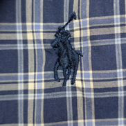 Chemise Polo Ralph Lauren Shirt M Carreaux Bleu Blanc Button Down Logo Marine
