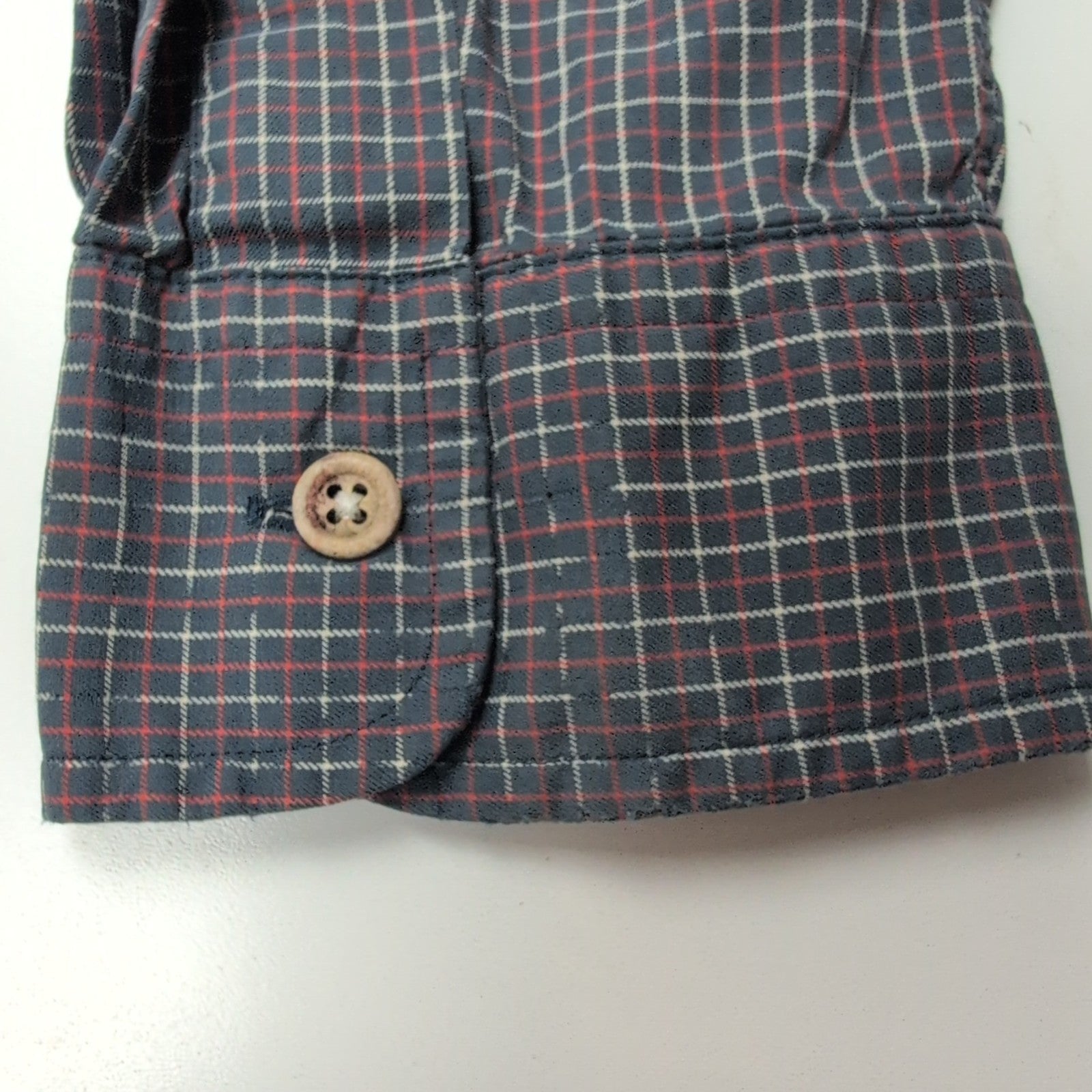 Chemise Ralph Lauren Taille L Classic Fit Gris Rouge Carreaux Logo Brodé Coton