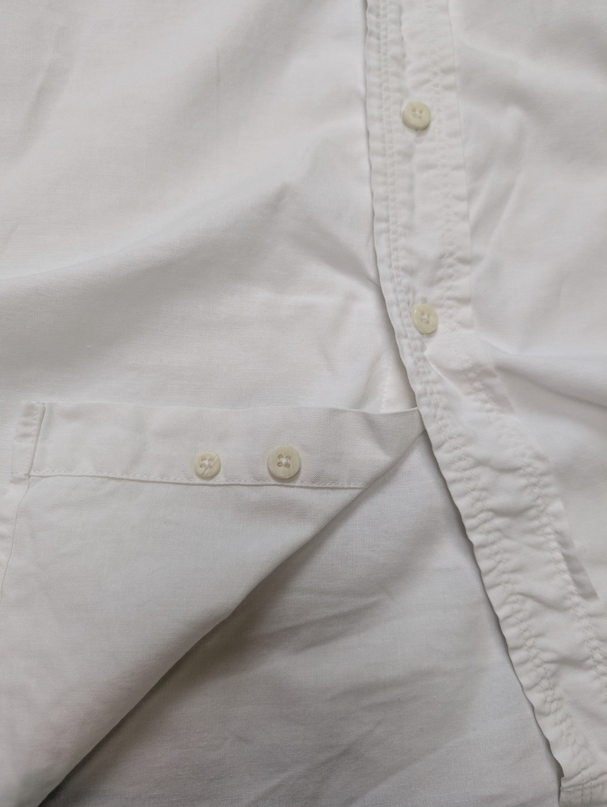 Chemise Dockers blanche unie 1 poche manches longues homme taille XL
