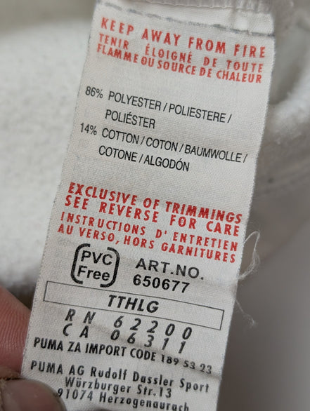 Sweat à Capuche Puma Blanc - Logo Gaufré & Détails Or - Taille L
