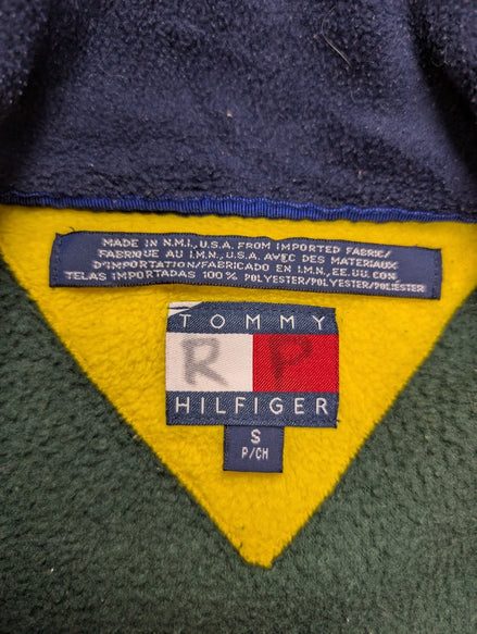 Sweat Polaire Épais Vintage Tommy Hilfiger Col Zip Vert Taille S | 537WSR