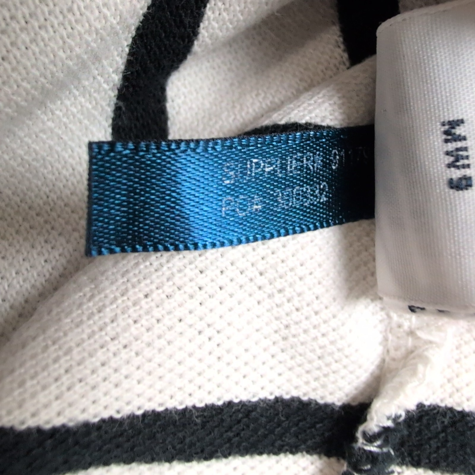 Polo Ralph Lauren Homme M Blanc Rayures Noires Logo Noir Polo Manches Courtes