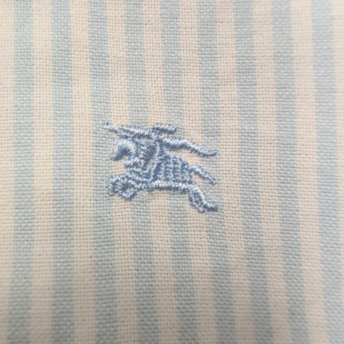 Chemise BURBERRY L bleu à rayures logo brodé 100% coton excellent état
