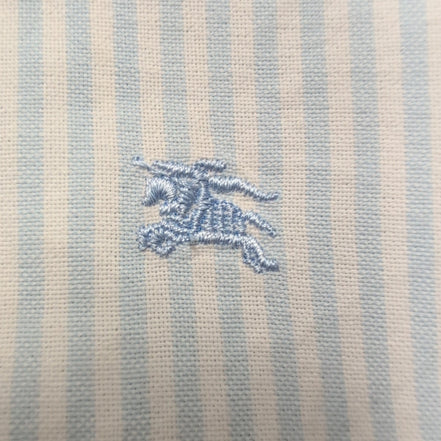 Chemise BURBERRY L bleu à rayures logo brodé 100% coton excellent état