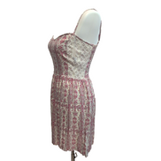 Robe Femme S Rose Crème Rayonne Bretelles Réglables Motif Bohème