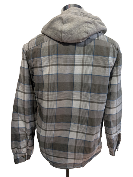 Wrangler Surchemise Flanelle Matelassée Capuche T.S Veste Carreau Gris |243S
