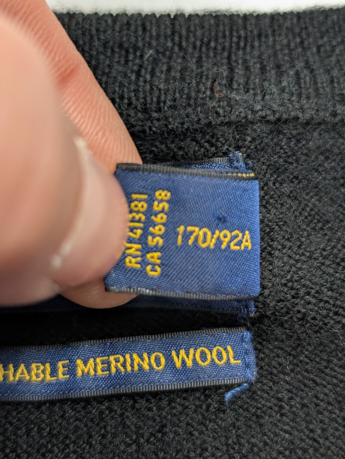 Pull Polo Ralph Lauren Laine Mérinos Noir Col Rond Taille S Logo Gris | 546WSR
