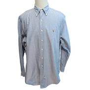 Chemise Ralph Lauren XL Oxford Logo Marron Coton Manches longues