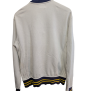 Pull Polo Ralph Lauren M Cricket Club Blanc Bleu Quart Zip 2 Poches