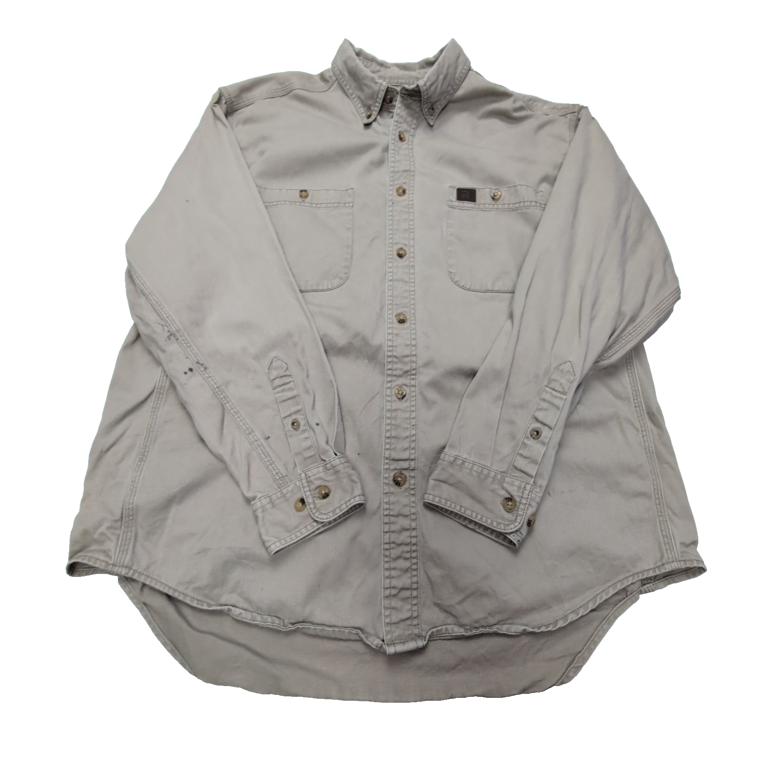 Chemise Wrangler RIGGS beige crème taille XL uni manches longues