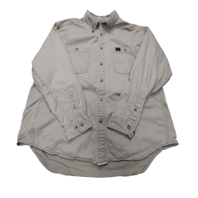 Chemise Wrangler RIGGS beige crème taille XL uni manches longues