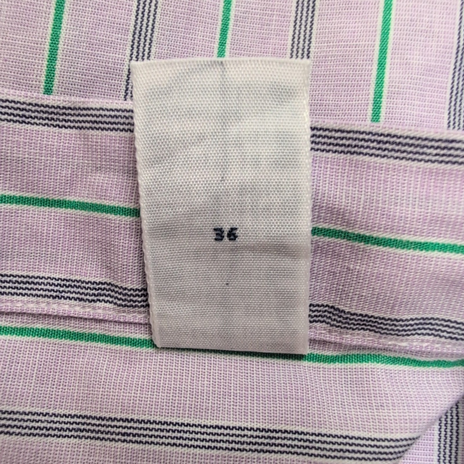 Chemise Ralph Lauren Ellington TALK L Manches Courtes Lilas Rayures Vertes Logo