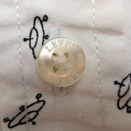 Chemise Levi's XL Blanche UFO OVNI Motif Coton Poche Manches Courtes