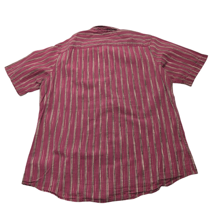 Chemise Timberland bordeaux à rayures brodées manches courtes taille M VINTAGE