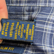 CHEMISE POLO Ralph Lauren homme XL Slim Fit Bleu Blanc SANS LOGO 💙