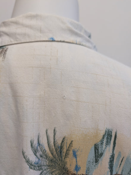 Chemise Hawaïenne Joe Marlin Coton & Rayon Blanc Cassé - Taille L