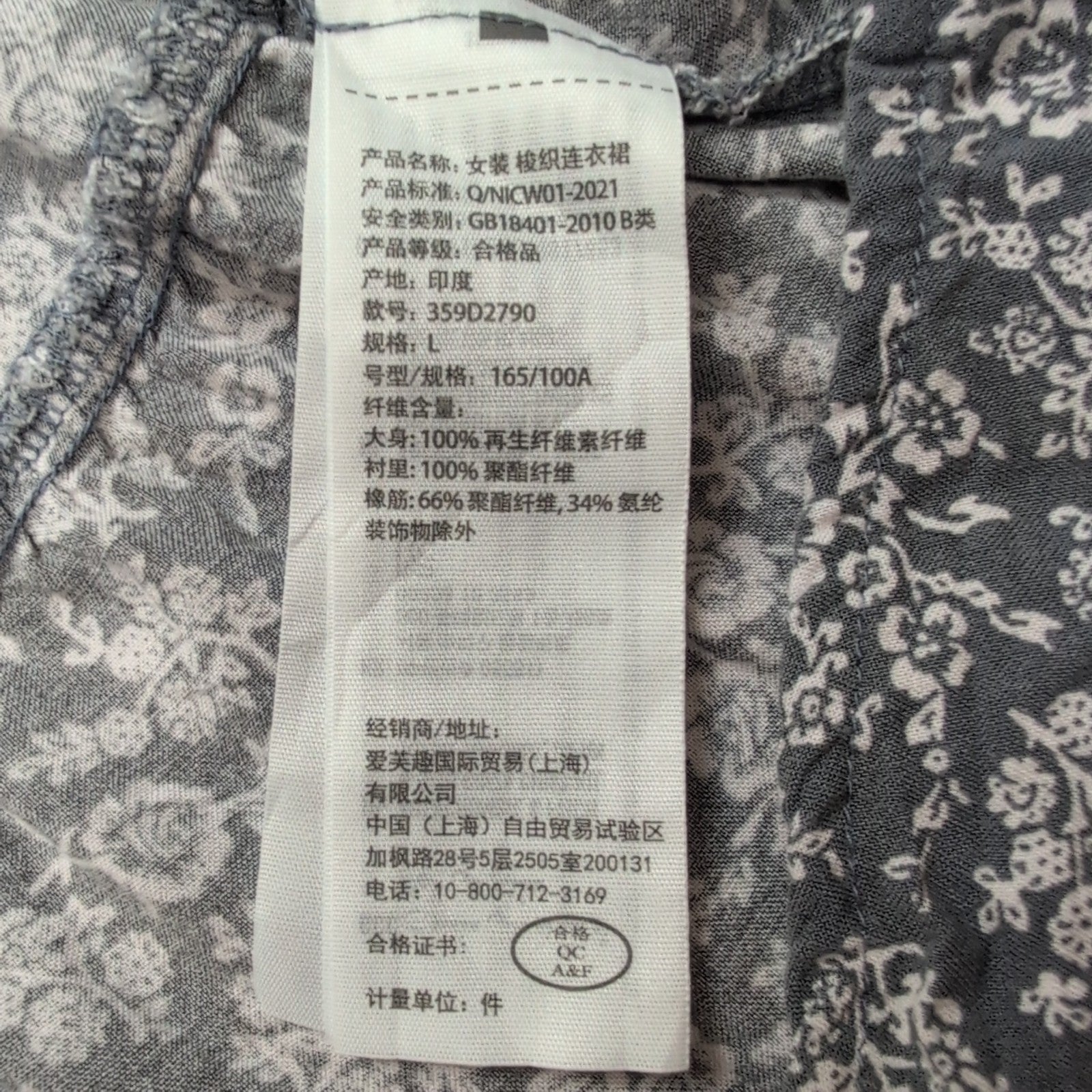 Robe d'été Abercrombie & Fitch Fleurie Gris Blanc Bretelles S