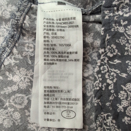 Robe d'été Abercrombie & Fitch Fleurie Gris Blanc Bretelles S