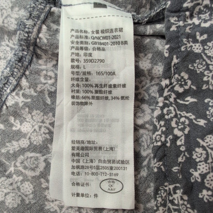 Robe d'été Abercrombie & Fitch Fleurie Gris Blanc Bretelles S