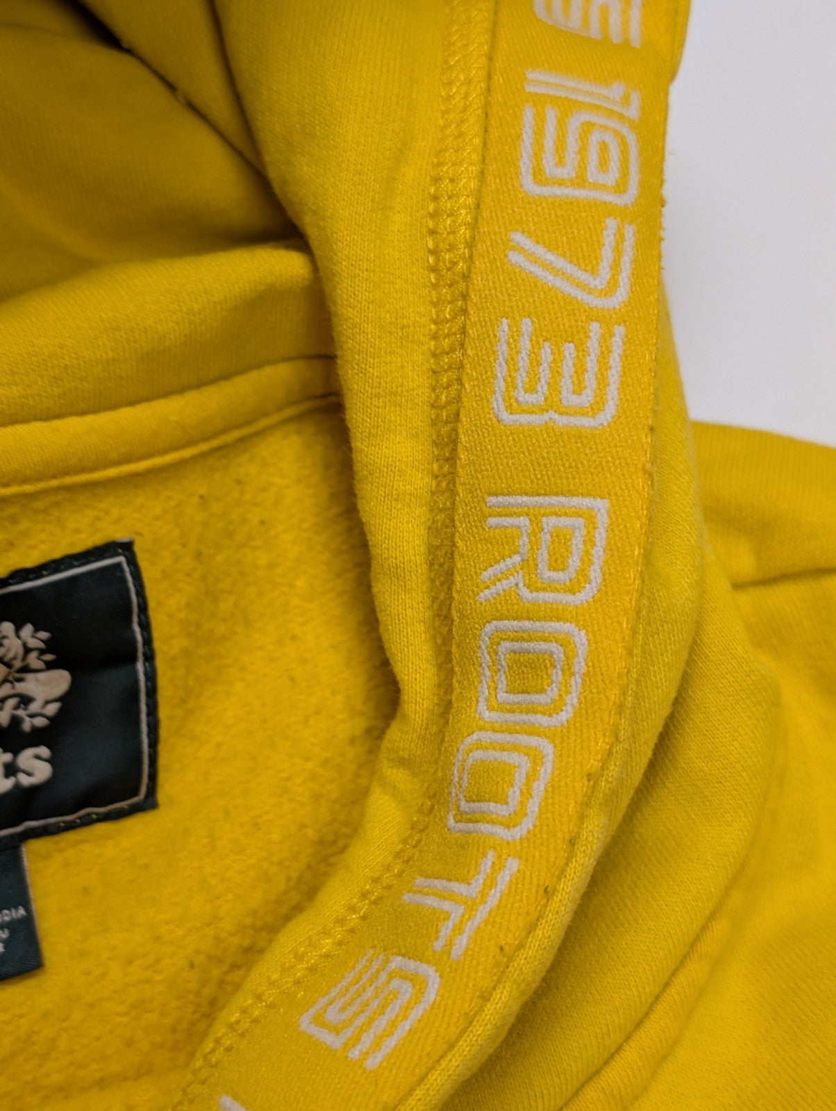 Sweat à capuche Roots Jaune et Gris Logo Poitrine Taille S
