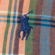 Chemise Ralph Lauren à carreaux orange et verte taille M #2657