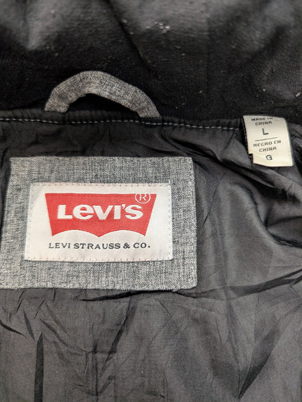 Veste Levi's Grise Matelassée Capuche Noire Homme Taille L