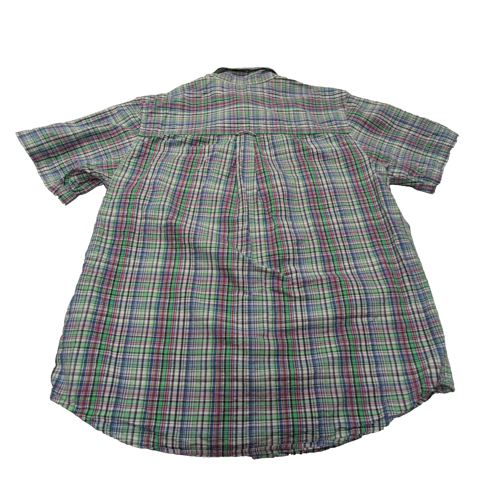 Chemise CHAPS verte à carreaux manches courtes taille L #105e
