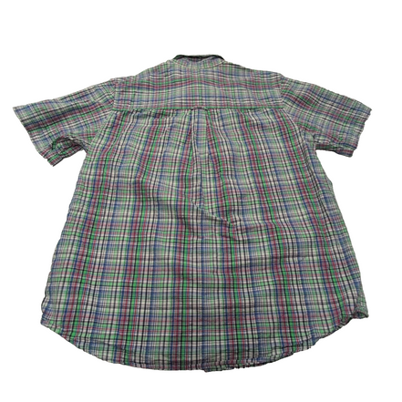 Chemise CHAPS verte à carreaux manches courtes taille L #105e