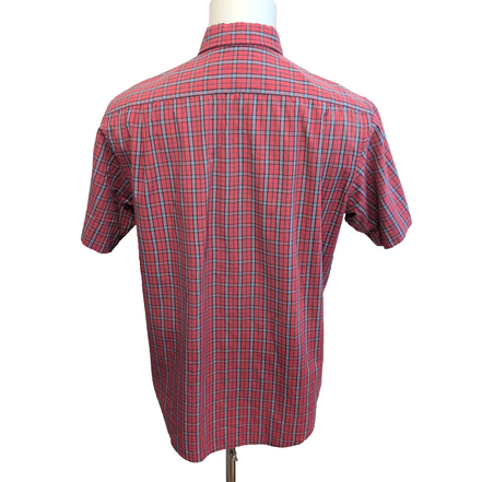 Chemise US Polo Assn rouge carreaux poche logo jaune manches courtes M