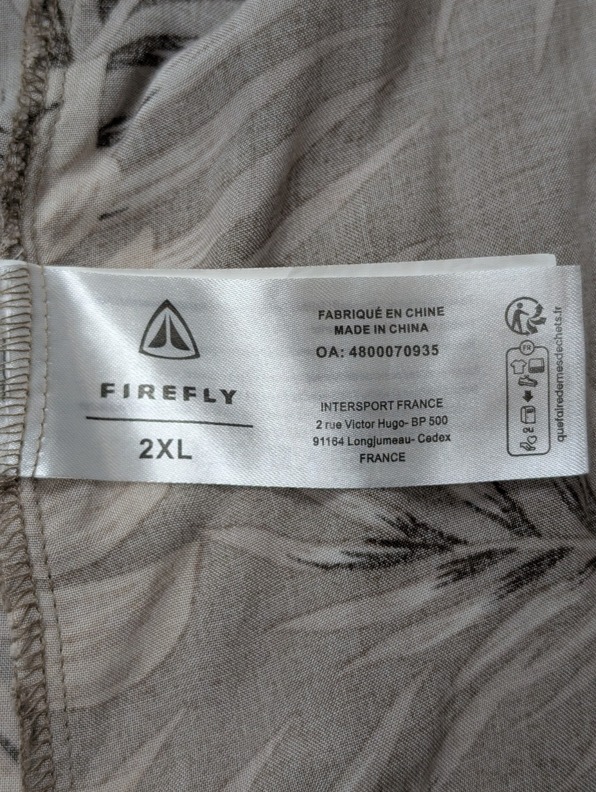Chemise hawaïenne Firefly marron clair manches courtes taille XXL
