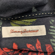 Chemise hawaïenne soie noire Tommy Bahama feuilles manches courtes taille S