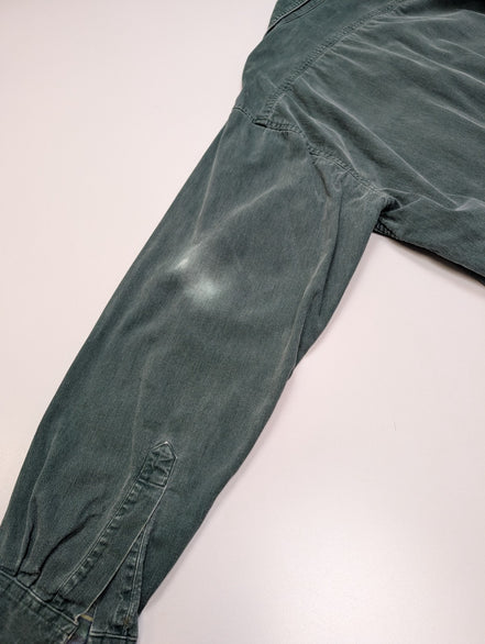 Chemise Surchemise L.L.Bean T.L Doublée Flanelle Toile/Jean Vert Vtg