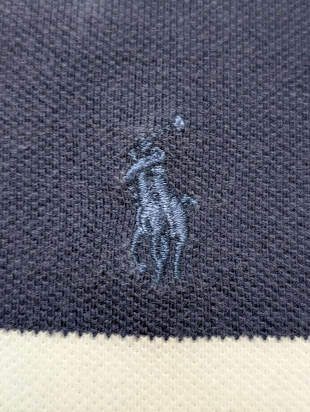 Polo manches courtes Polo Ralph Lauren L bleu marine blanc rayures coton