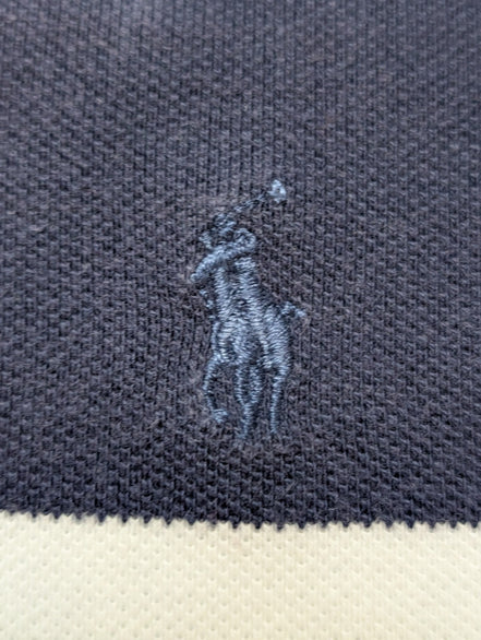 Polo manches courtes Polo Ralph Lauren L bleu marine blanc rayures coton